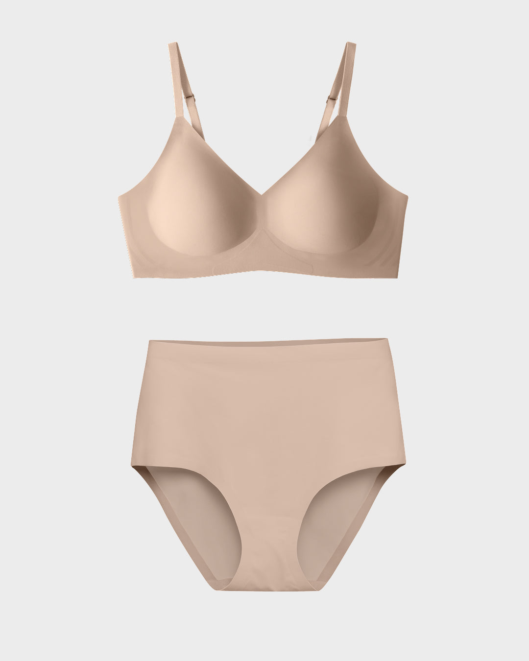 EBY nude seamless bra and high-waist brief set